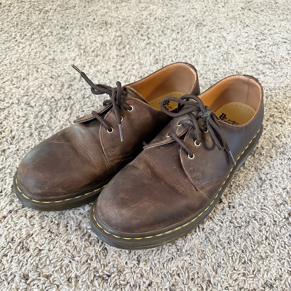 Dr. Martens Men's Distressed Brown Oxfords
